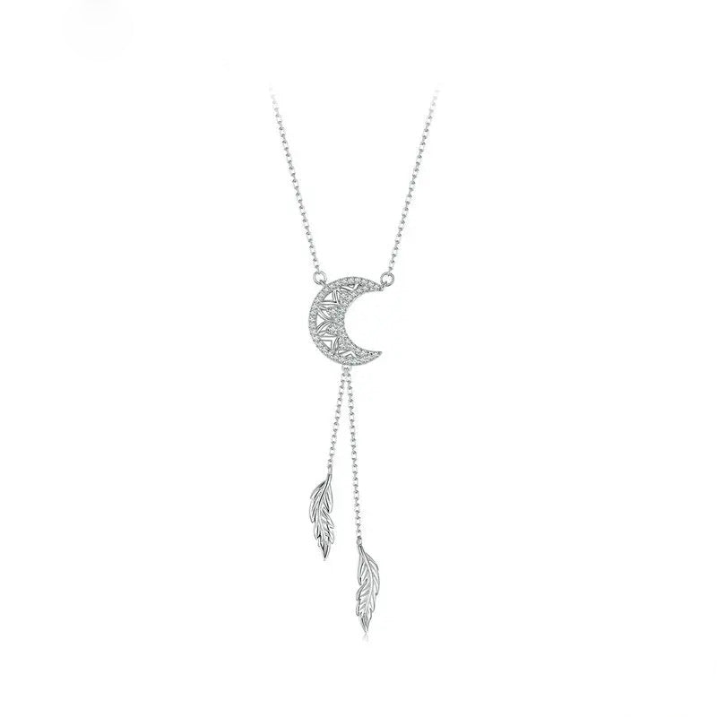 Luna Shiny Moon Necklace 925 Silver