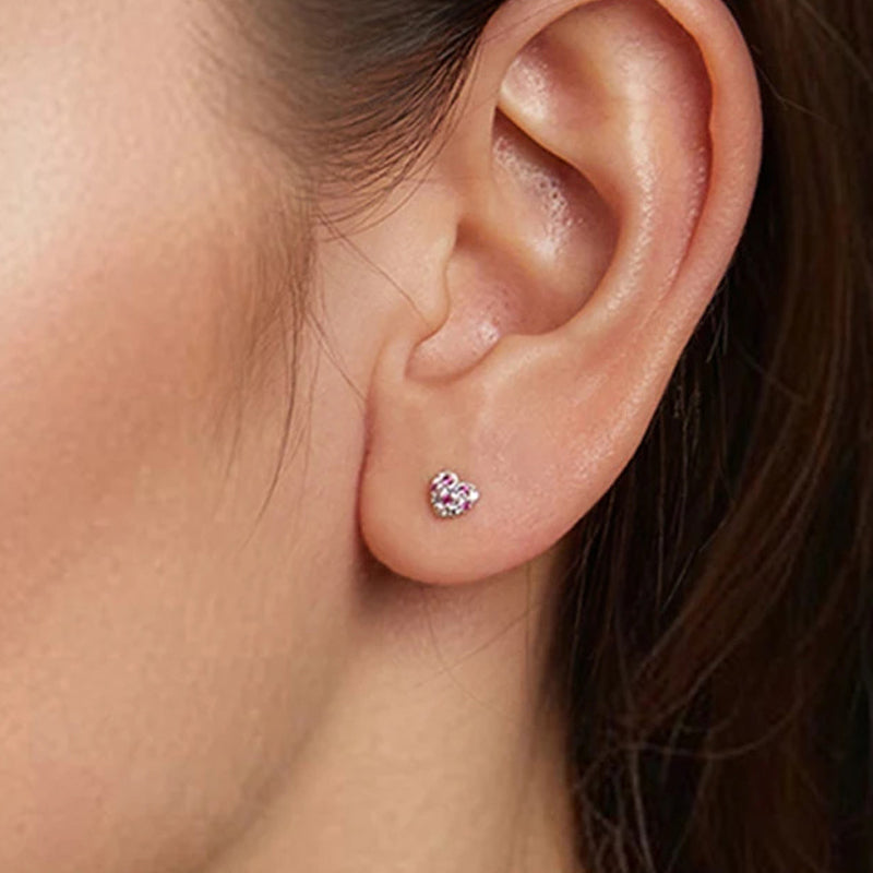 Luna Pink Heart Earring 925 Silver
