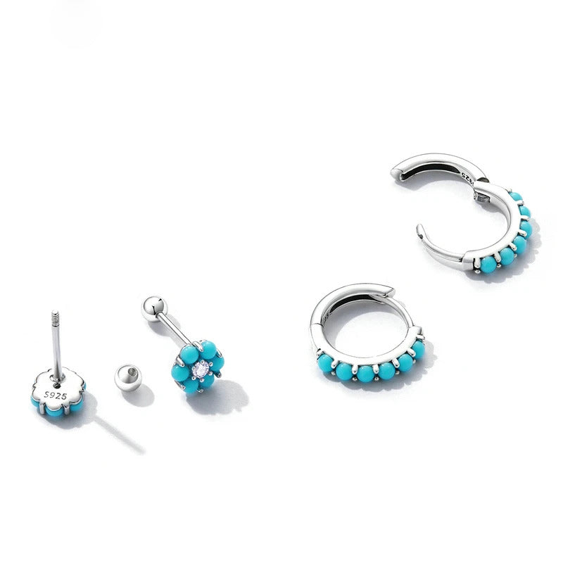 Luna Sky Blue Earrings 925 Silver