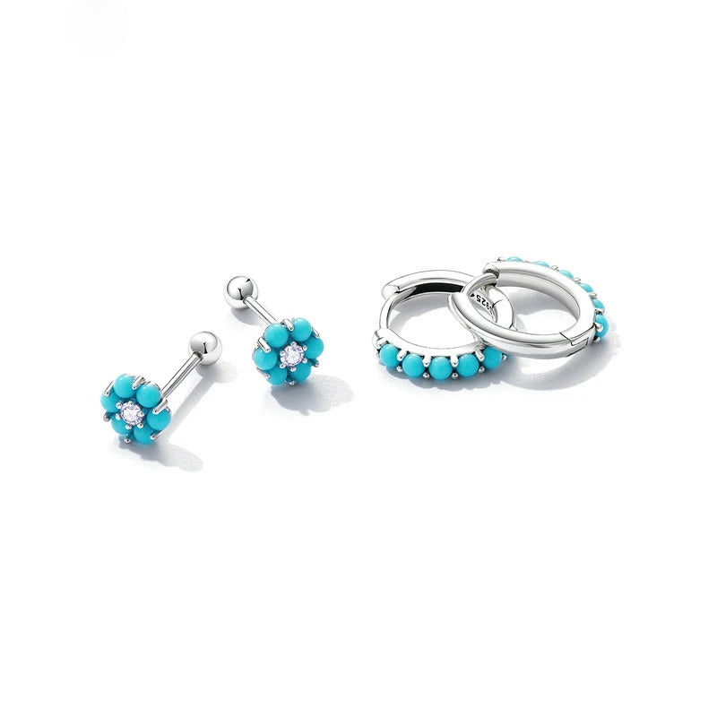 Luna Sky Blue Earrings 925 Silver