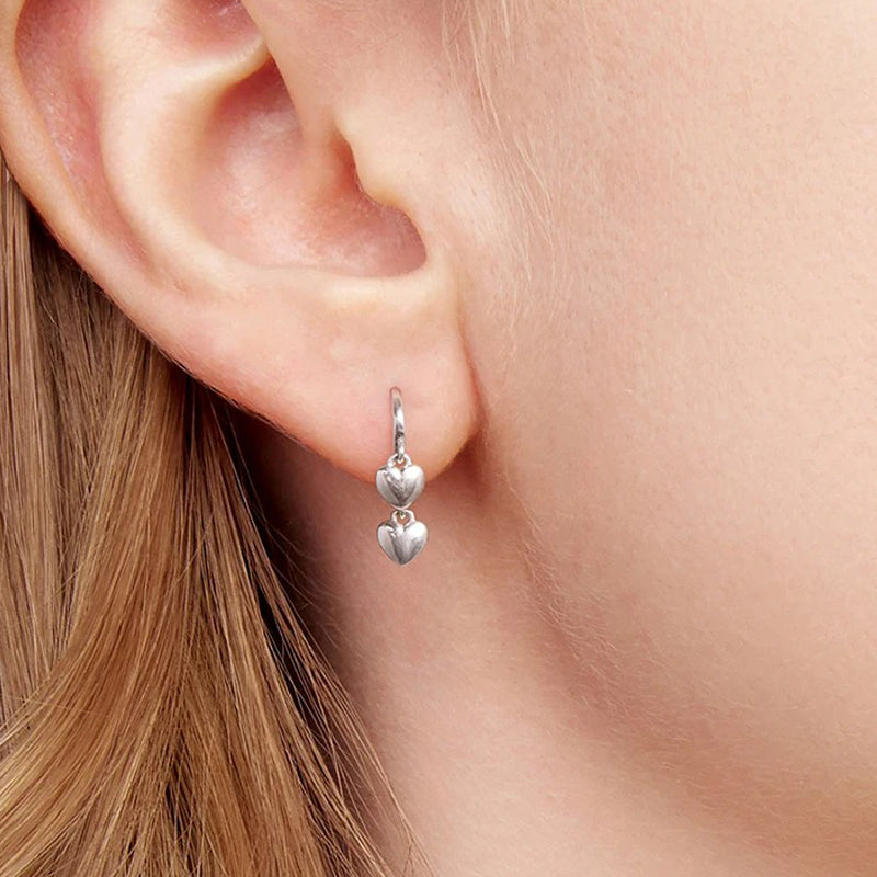Luna Small Hearts Earring 925 Silver