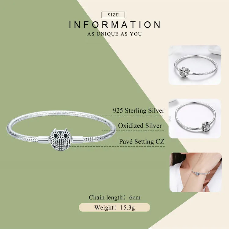 Luna Owl Bracelet 925 Silver