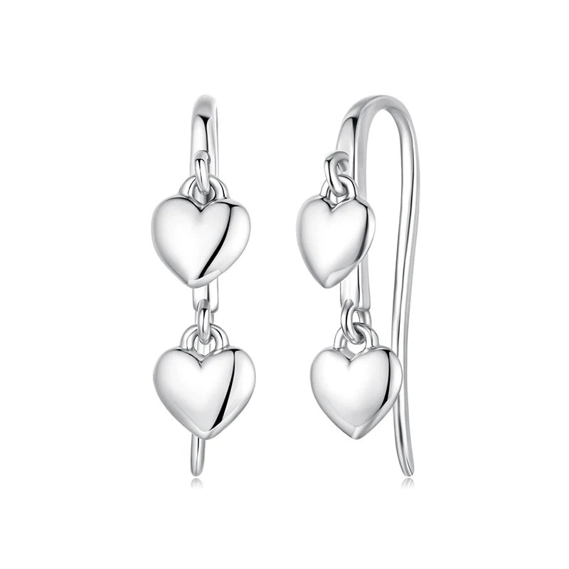 Luna Small Hearts Earring 925 Silver