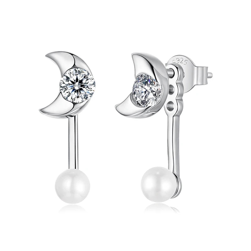Pearl Moon Earring 925 Silver
