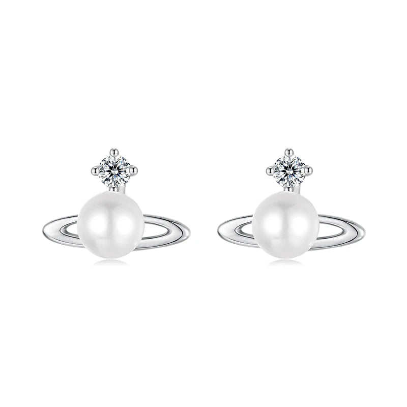 Pearl Moon Earring 925 Silver