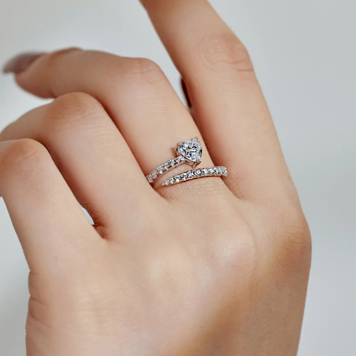 Luna Crystal Ring Studded in 925 Silver