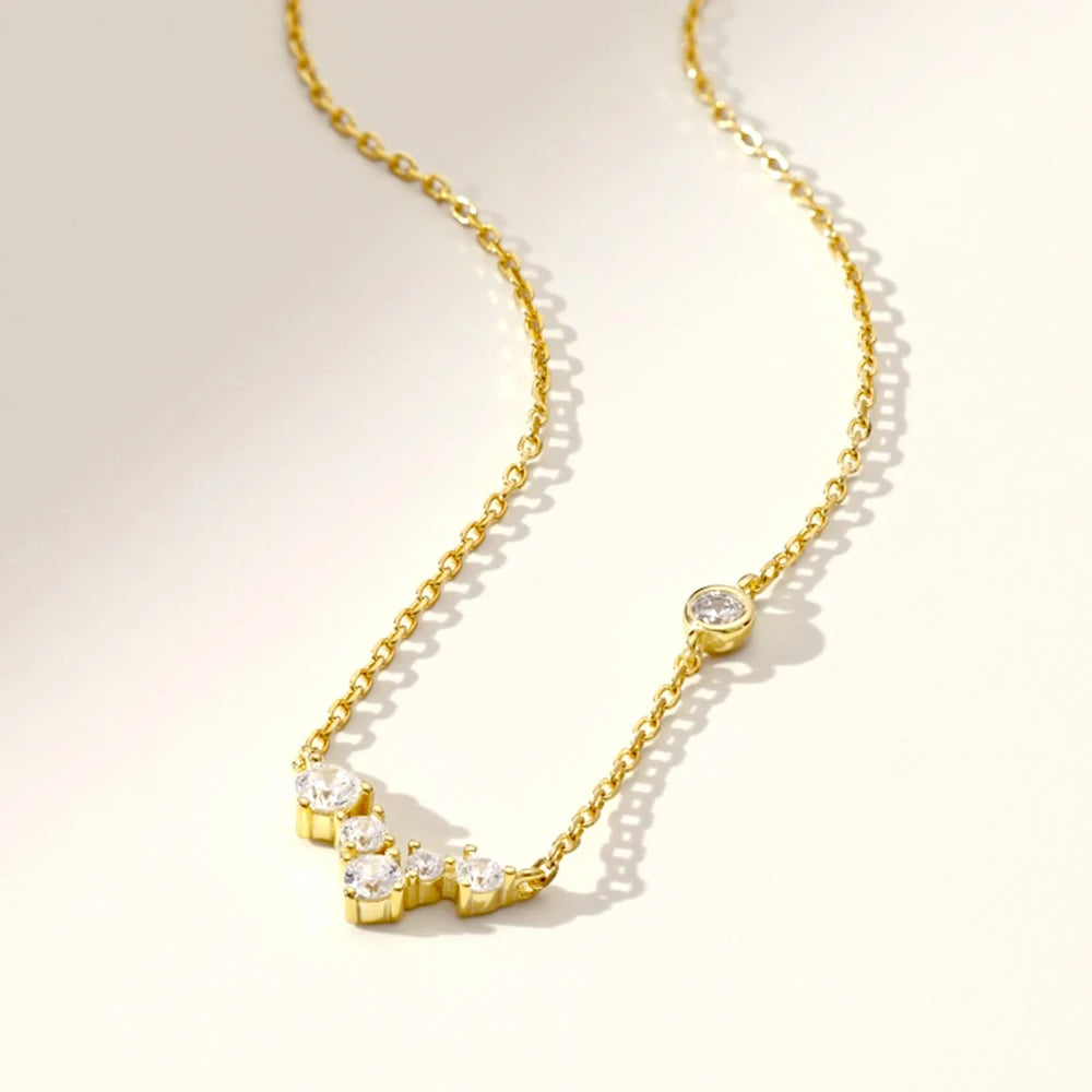 Luna Crystal Drop Necklace 925 Silver