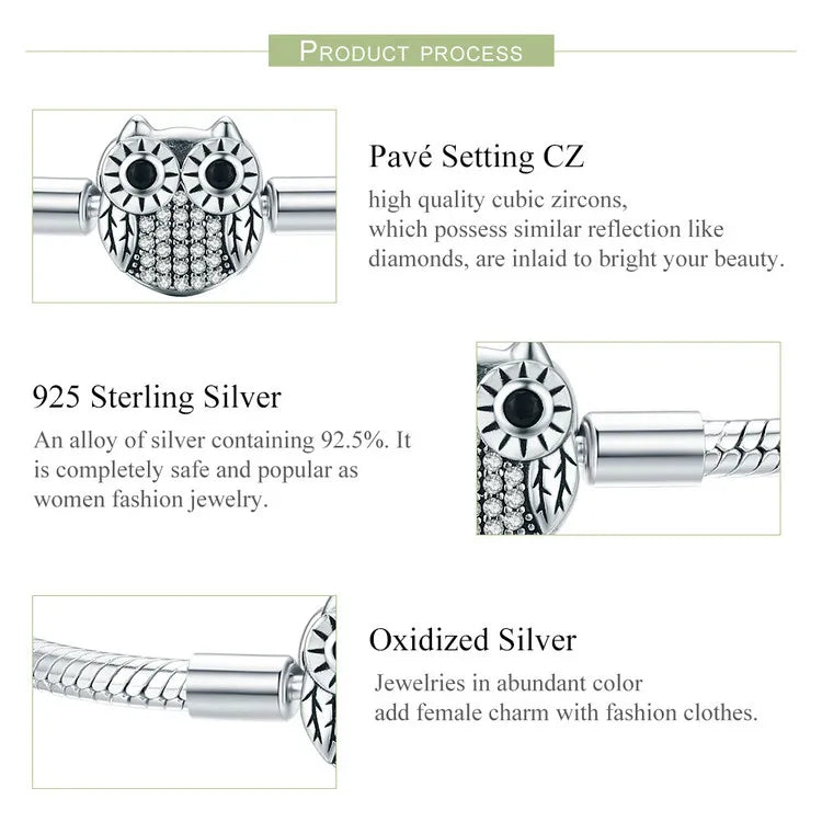 Luna Owl Bracelet 925 Silver