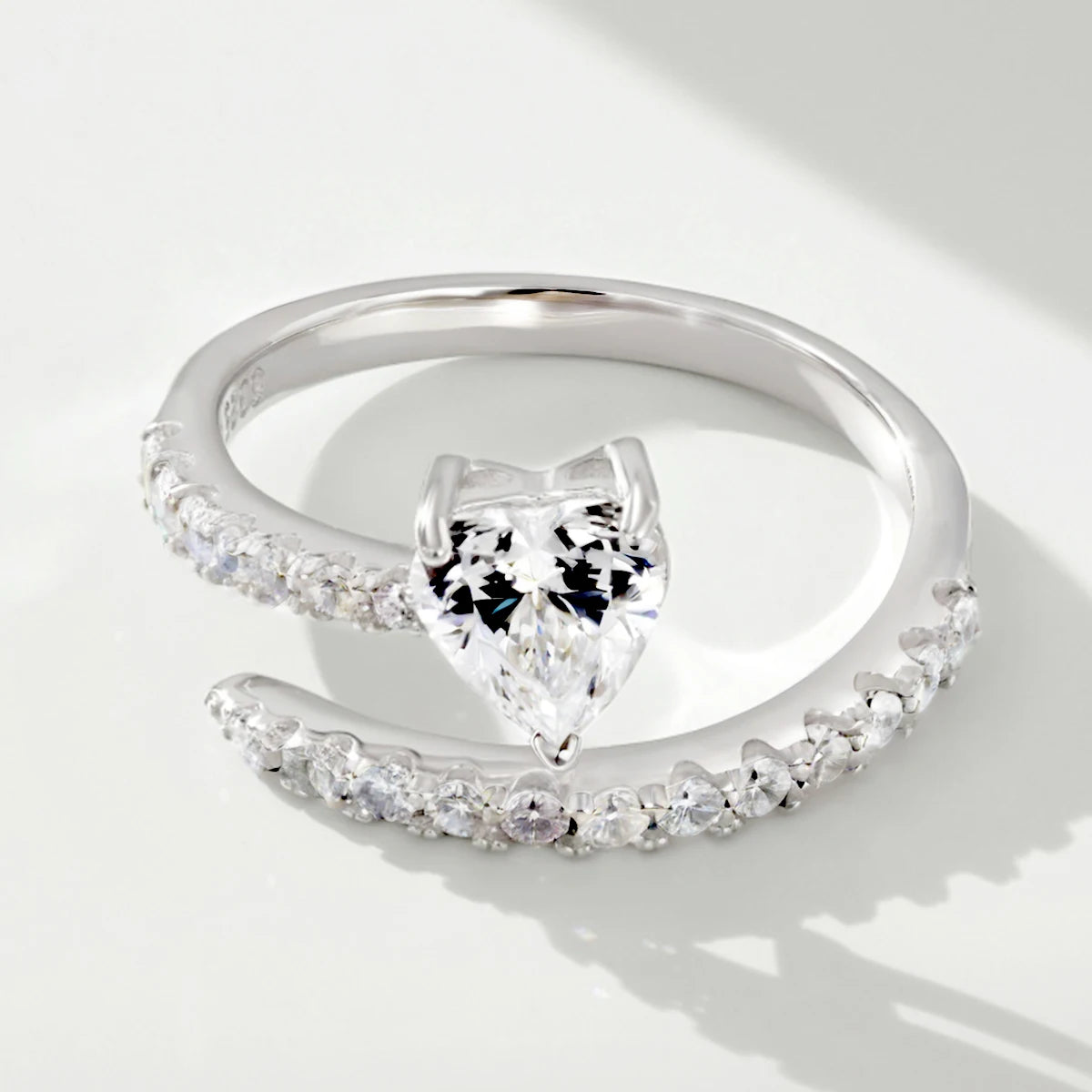 Luna Crystal Ring Studded in 925 Silver