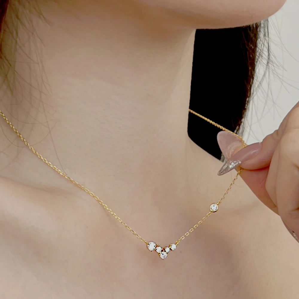 Luna Crystal Drop Necklace 925 Silver