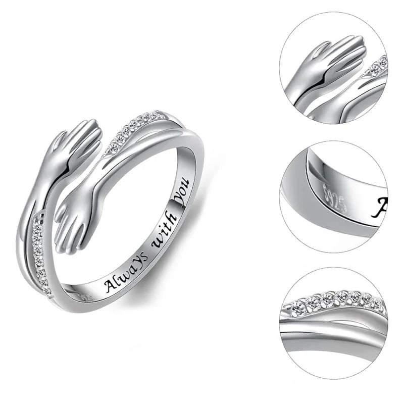 Luna Hands Ring 925 Silver