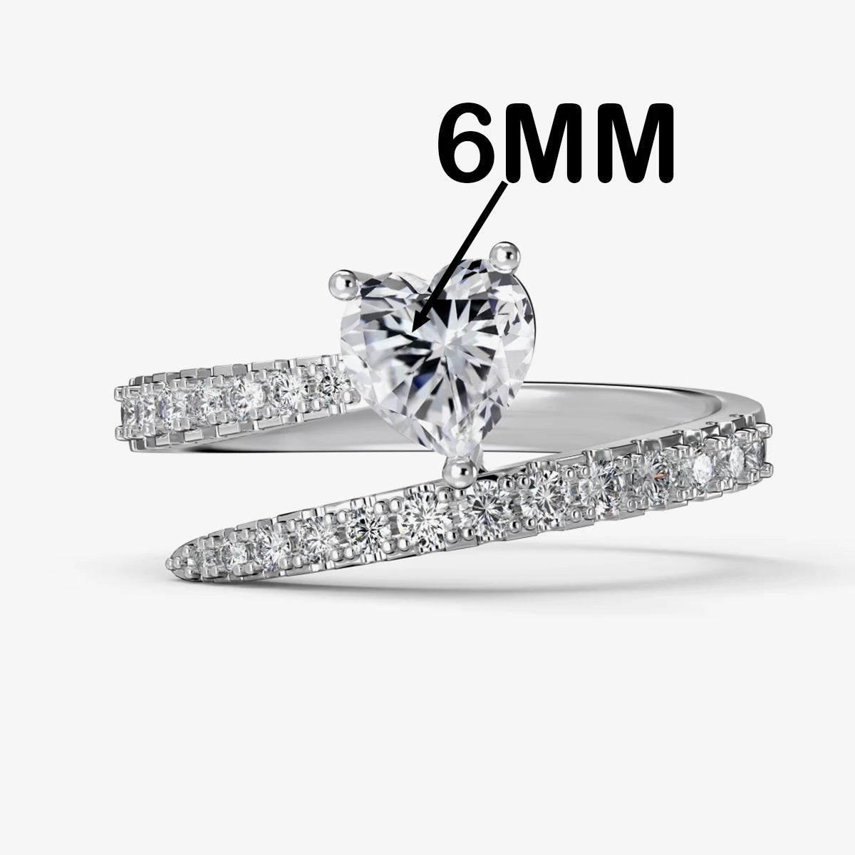 Luna Crystal Ring Studded in 925 Silver