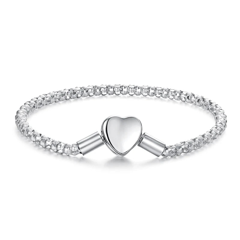 Luna Solitaire Heart Bracelet 925 Silver