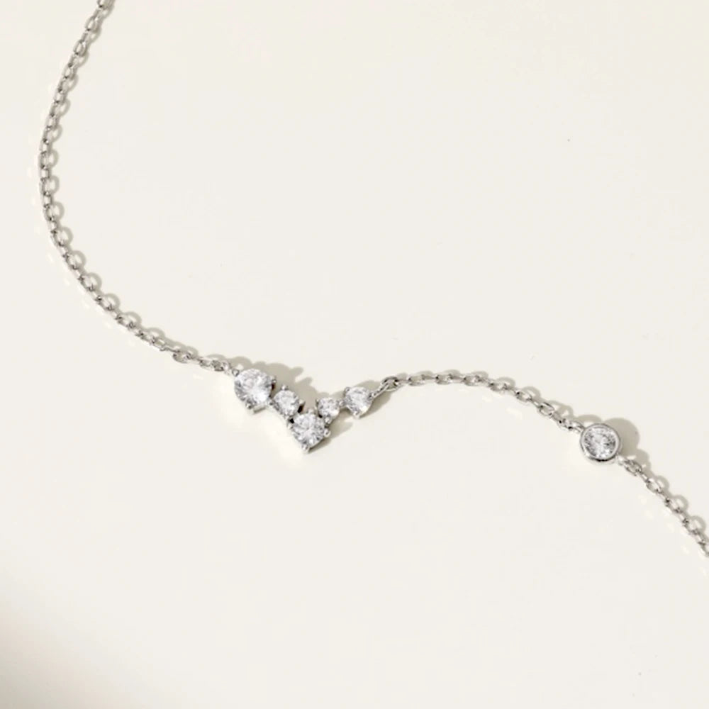 Luna Crystal Drop Necklace 925 Silver