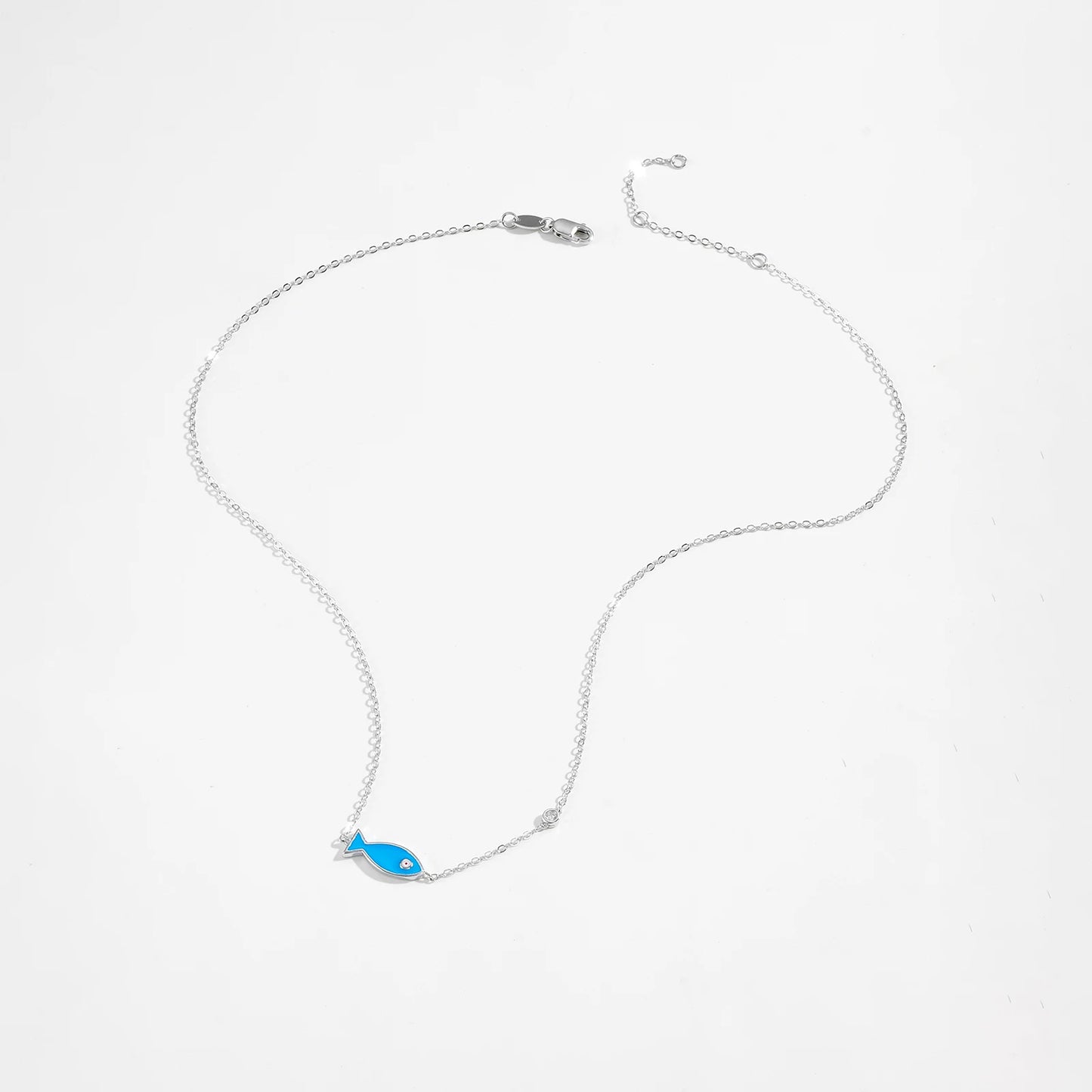 Blue Fish Necklace in 925 Silver