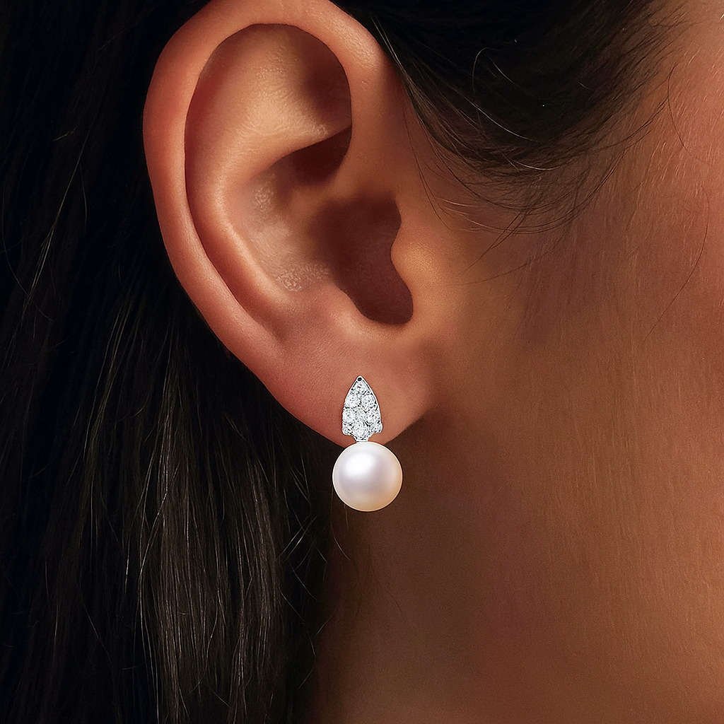 Small Luna Pearl Earring 925 Silver