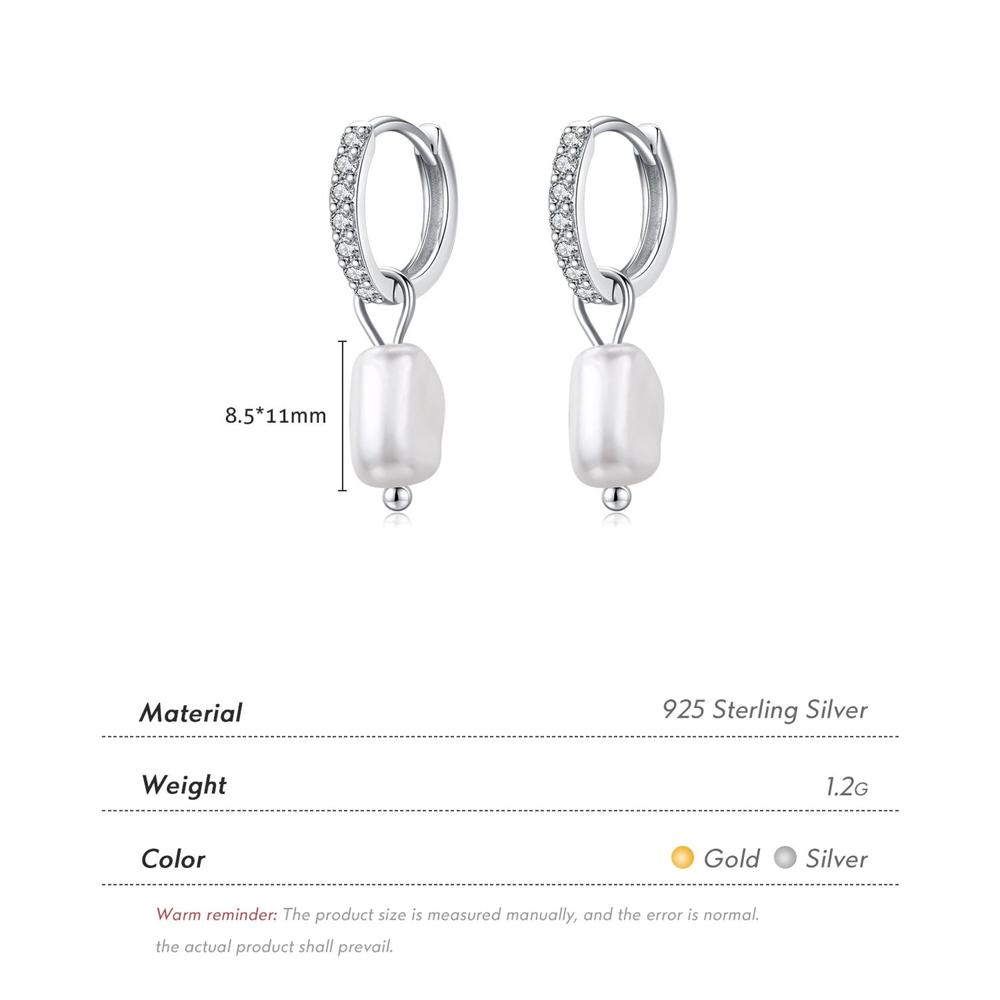 925 Silver Pearl Earrings