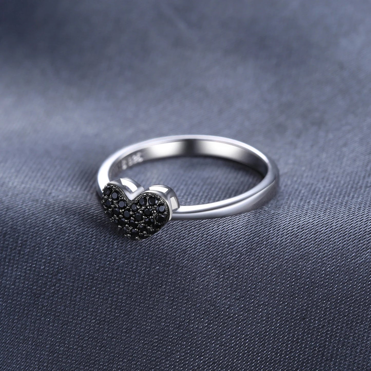 Black Studded Heart Ring