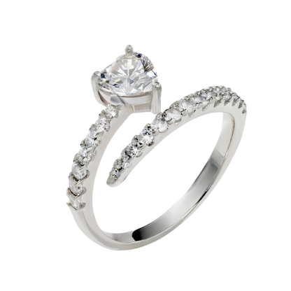 Luna Crystal Ring Studded in 925 Silver