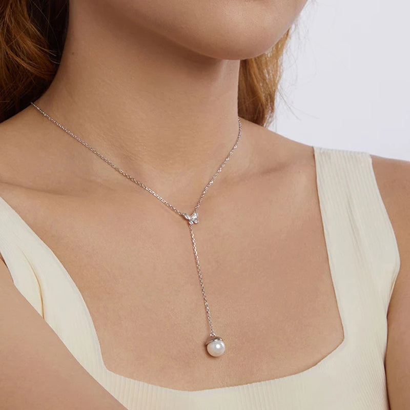 Luna Pearl Chic Necklace 925 Silver
