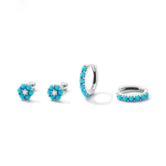 Luna Sky Blue Earrings 925 Silver