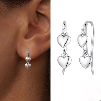 Luna Small Hearts Earring 925 Silver