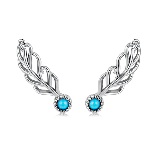 Small Luna Feather Earring 925 Silver