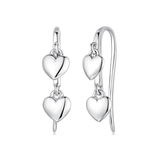 Luna Small Hearts Earring 925 Silver