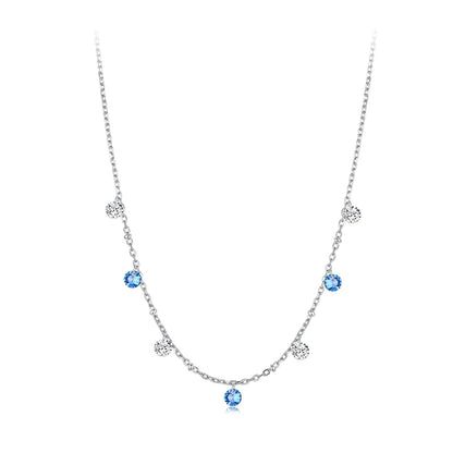Luna Crystal Balls Necklace 925 Silver