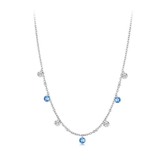 Luna Crystal Balls Necklace 925 Silver