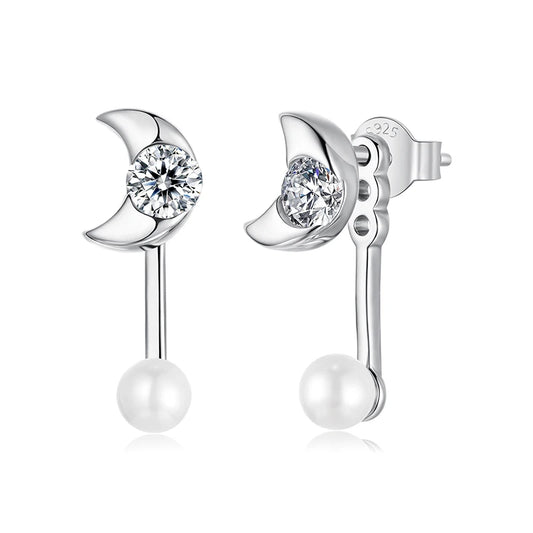 Pearl Moon Earring 925 Silver