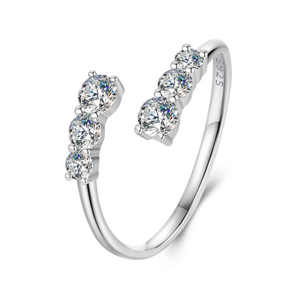 Elegant Crystal Luna Ring 925 Silver