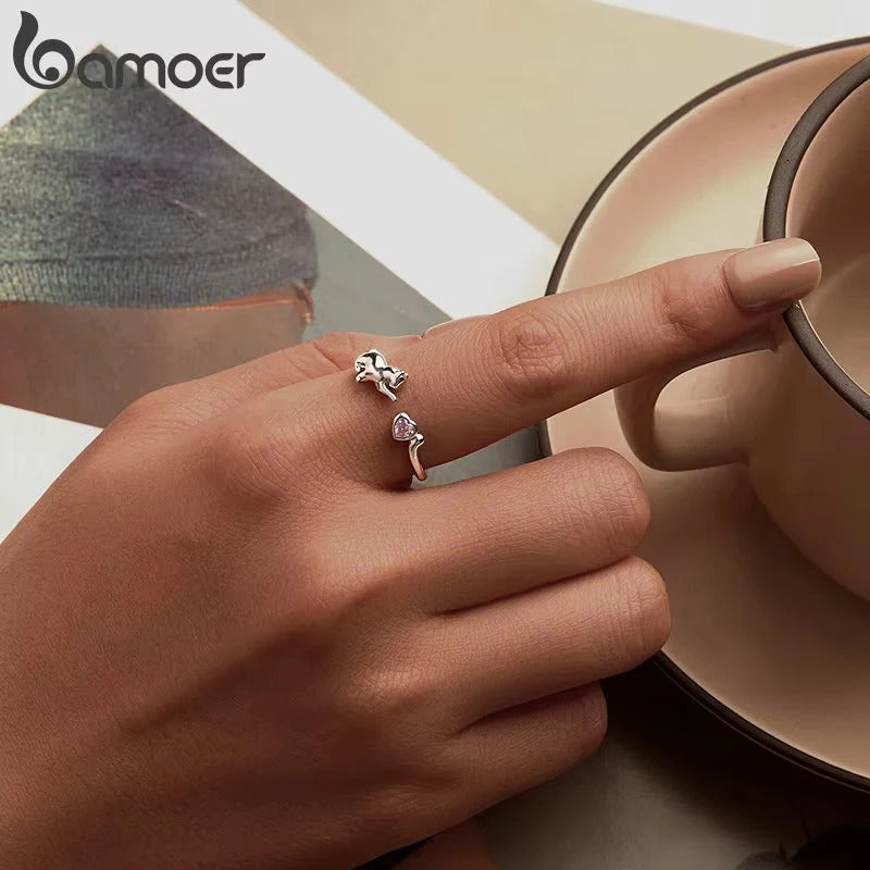 Luna Cat Ring 925 Silver