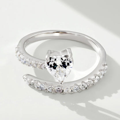 Luna Crystal Ring Studded in 925 Silver