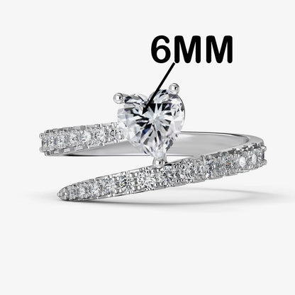Luna Crystal Ring Studded in 925 Silver