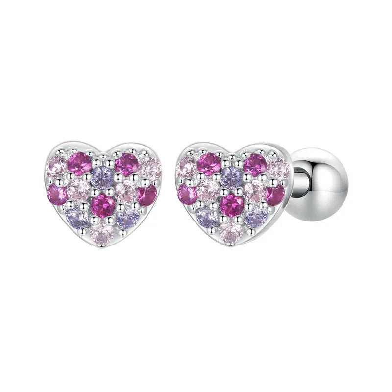 Luna Pink Heart Earring 925 Silver
