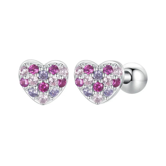 Luna Pink Heart Earring 925 Silver