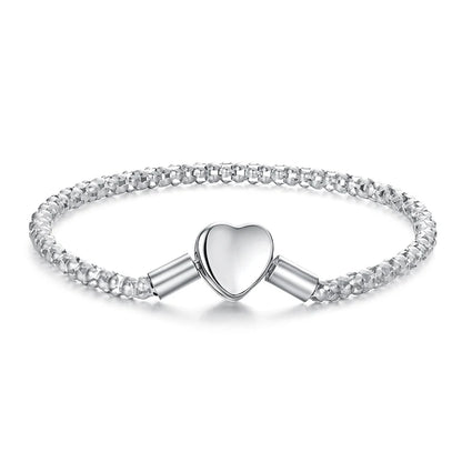 Luna Solitaire Heart Bracelet 925 Silver