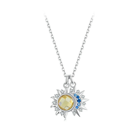 Luna Crystal Moon Necklace 925 Silver