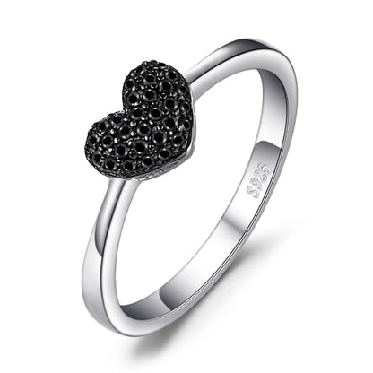 Black Studded Heart Ring