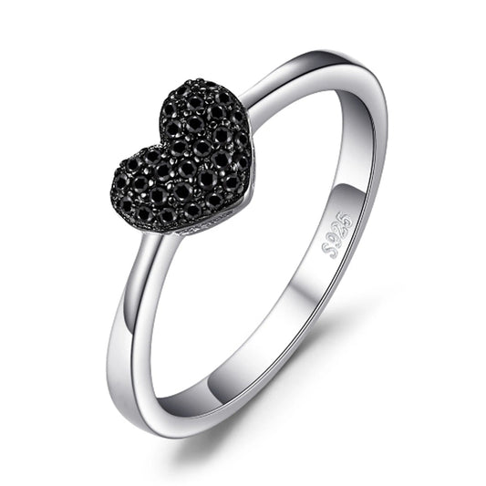 Black Studded Heart Ring