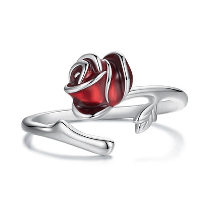 Luna Red Rose Set 925 Silver